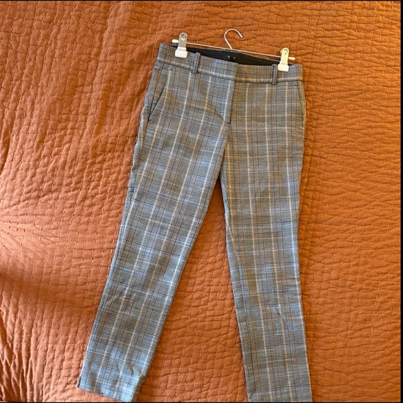 Women’s Theory Plaid Pants - Gray and Brown 97% wool - Picture 1 of 4